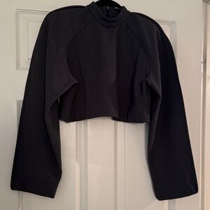 Zara Charcoal Long Sleeve Top